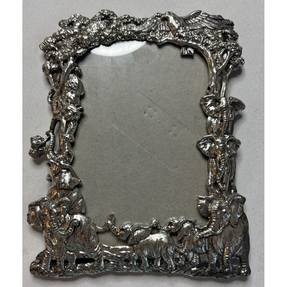 Vintage Arthur Court SilverTone Safari Picture Frame  (3.5" X 5" Photo) Metal
